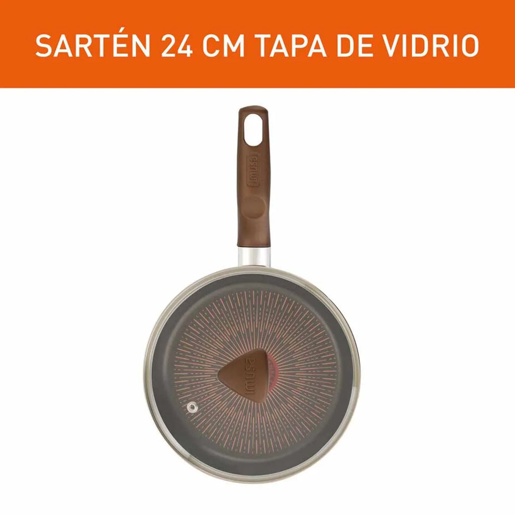 Sartén IMUSA Cambiatón 2026 24cm Antiadherente Tapa de Vidrio