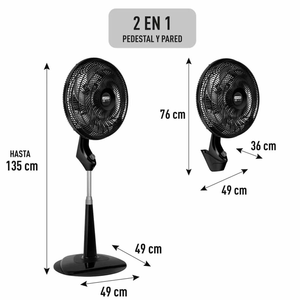 Ventilador SAMURAI Extremo 2 En 1: Pedestal o Pared
