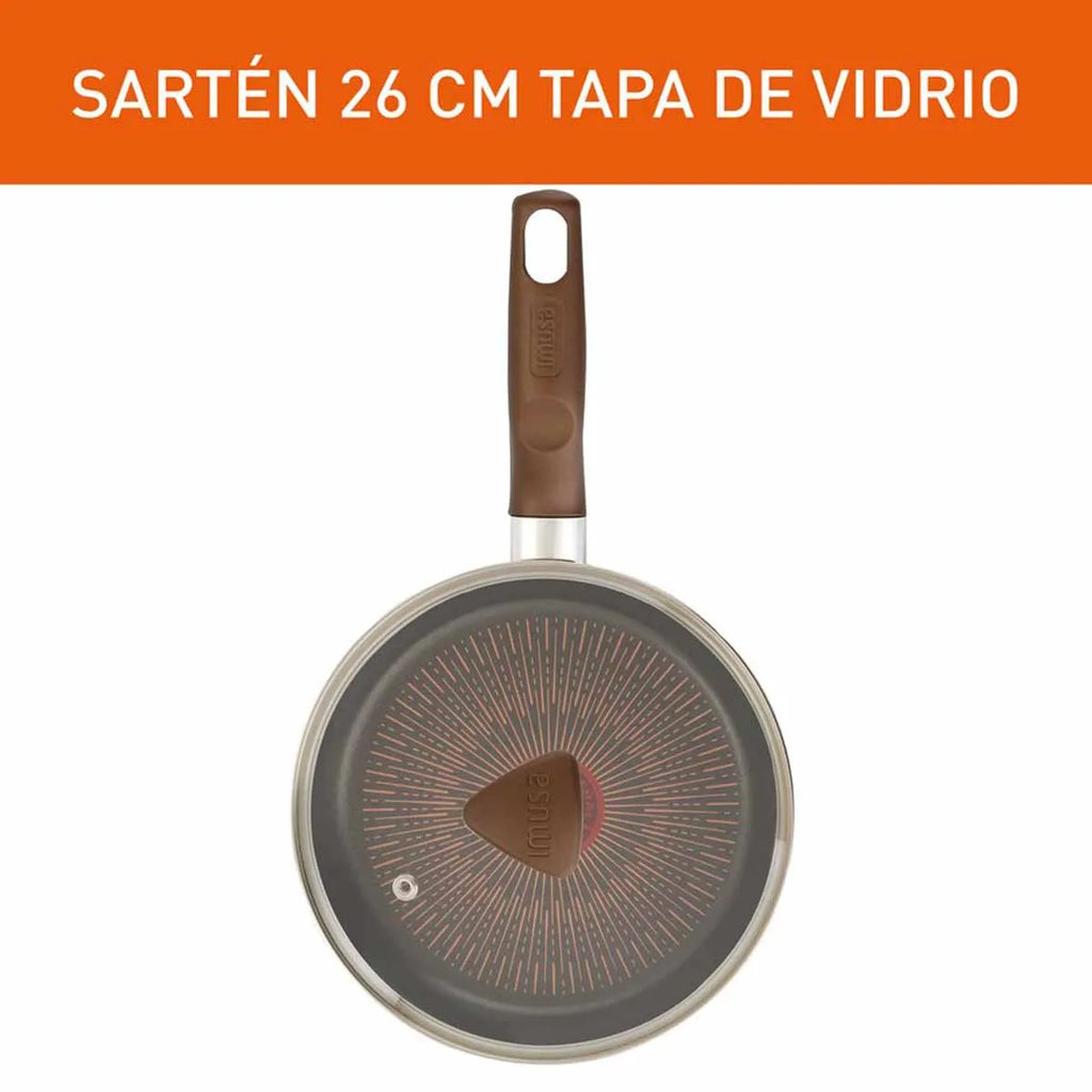 Sartén IMUSA Cambiatón 2026 26cm Antiadherente Tapa de Vidrio