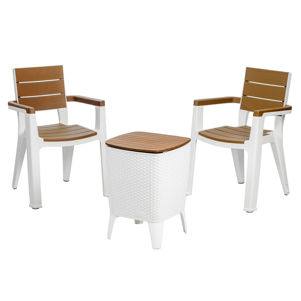 Set Cooler Table Capri + 2 Sillas Madeira