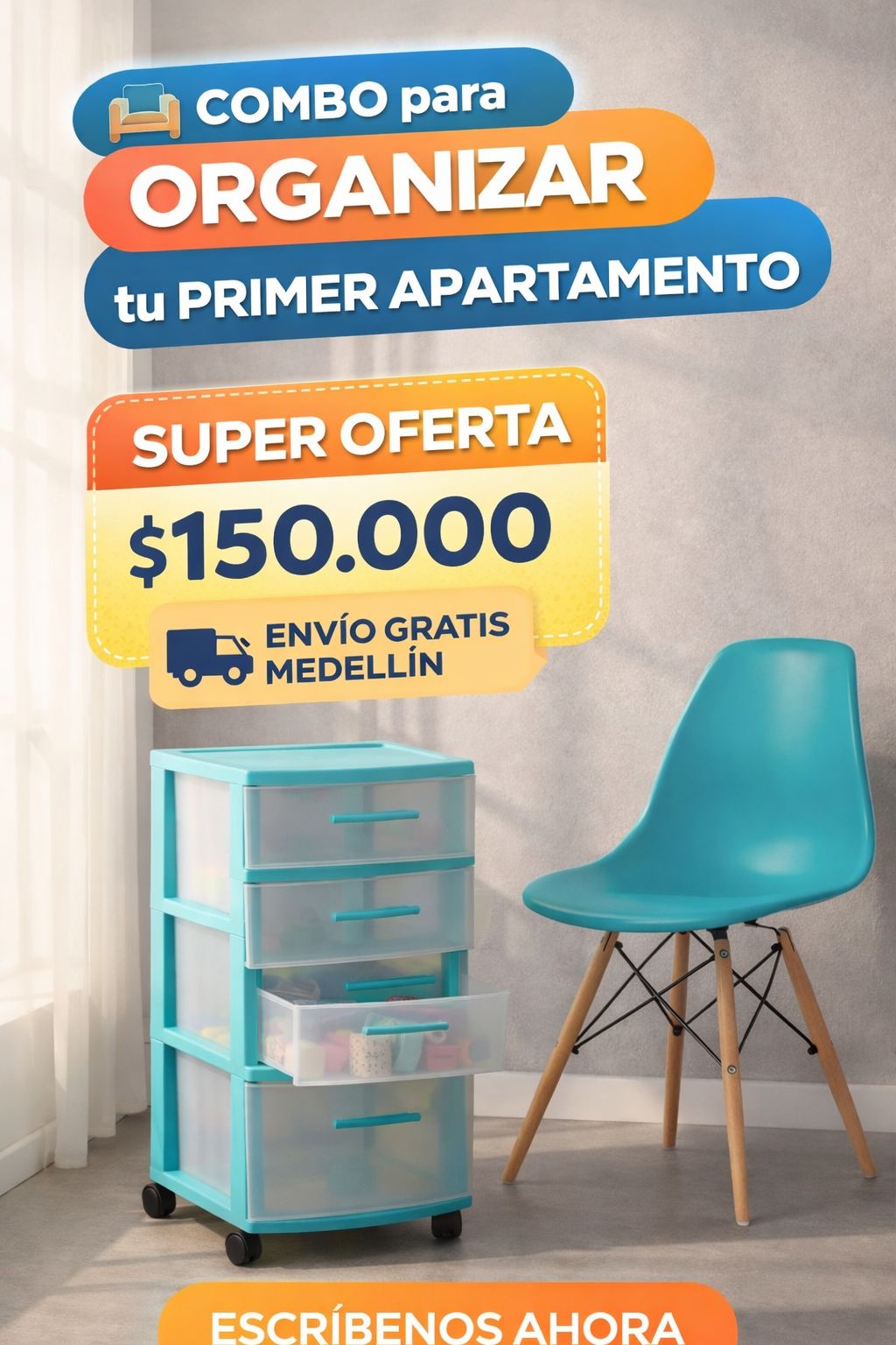 Combo Gavetero Con Silla Eames