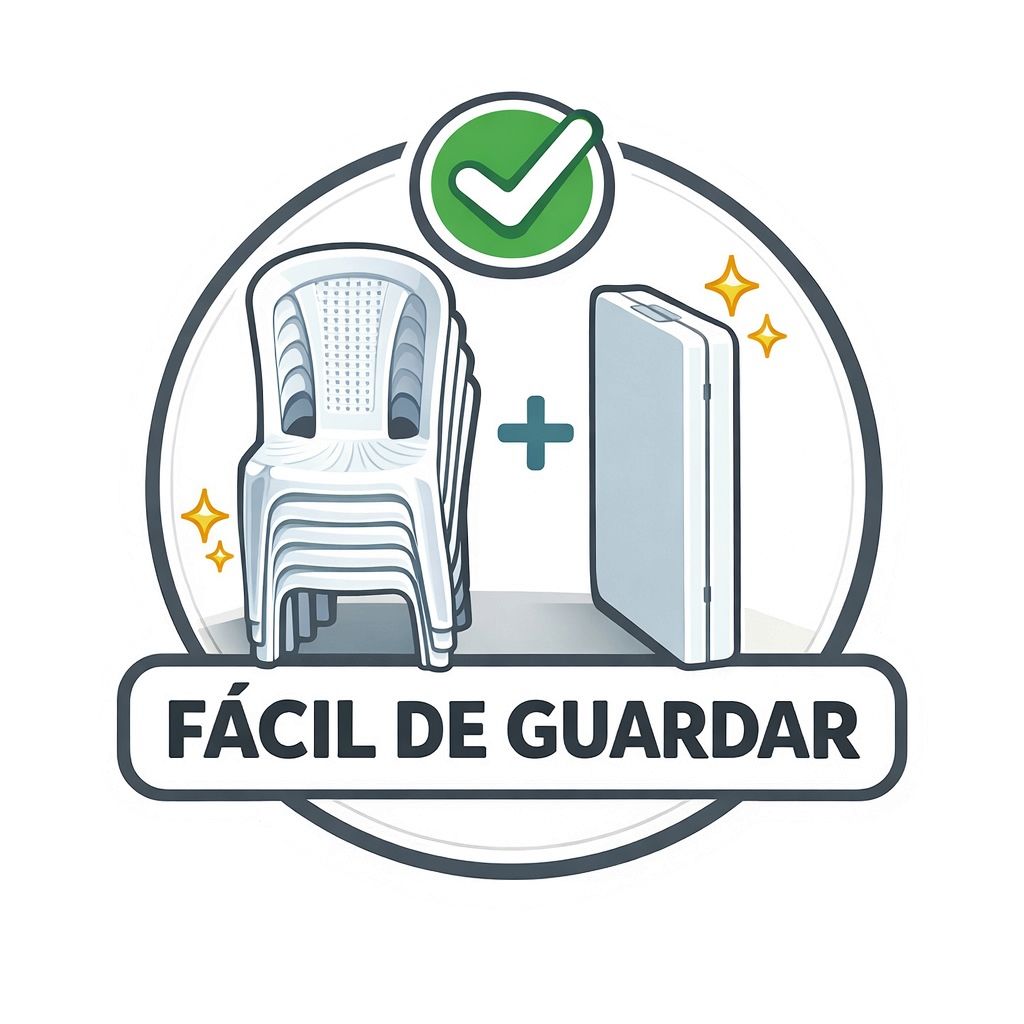 Combo Mesa Banquetera Con 6 Sillas Plasticas