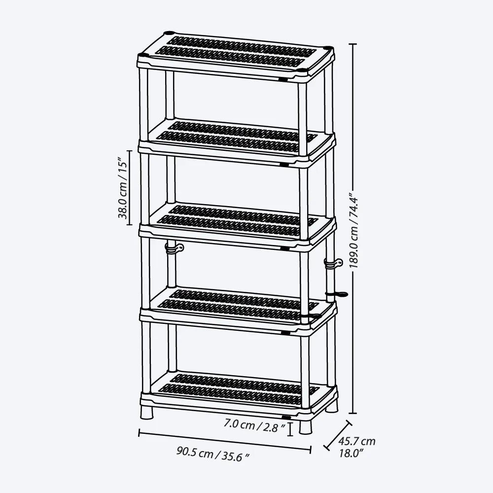 Estantería Multifuncional de 5 Niveles Ventilada de 18 - Rimax