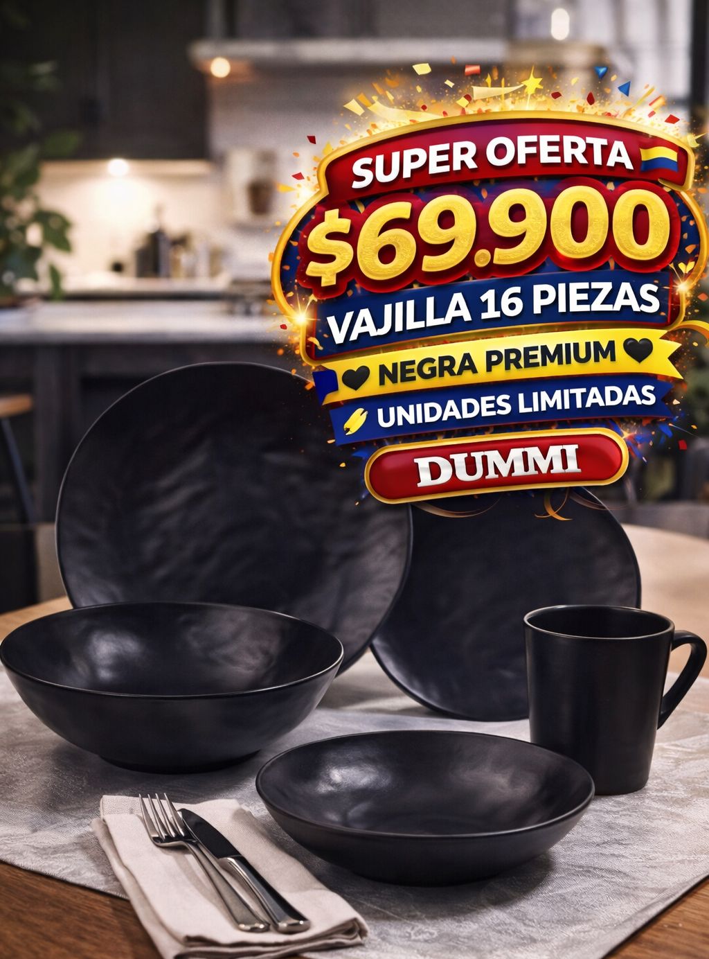 Vajilla Melamina Simplicity 16 Piezas