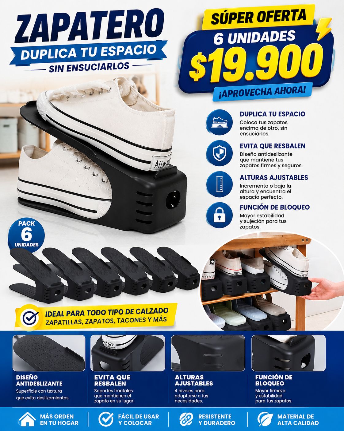 Zapatero Organizador - Pack X6