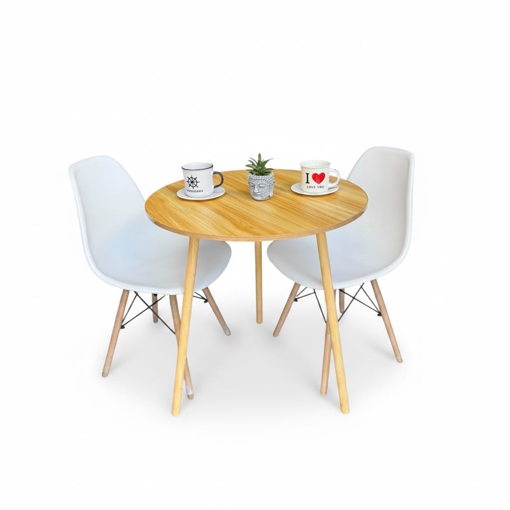 Comedor Dos Puestos Con Silla Eames - Patas de Madera