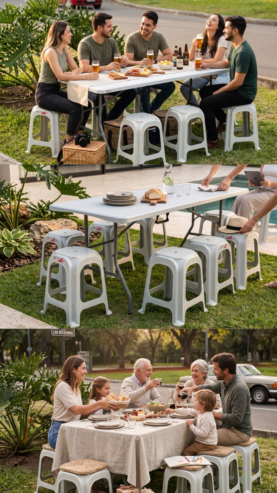 Combo de Comedor Familiar o Banquetero - 8 Butacos Con Mesa