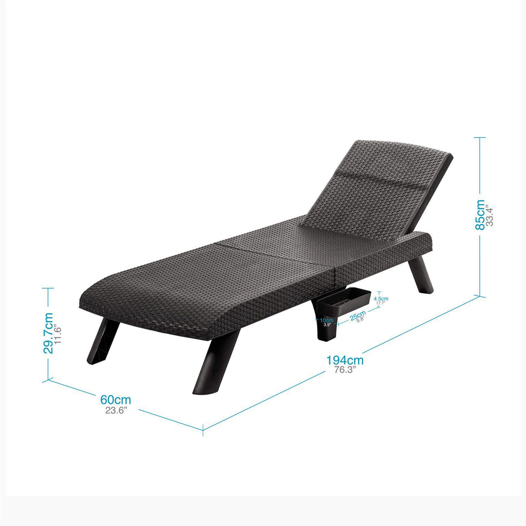 Oferta! Combo 2 Camas Asoleadoras Con Mesa de Centro Rattan