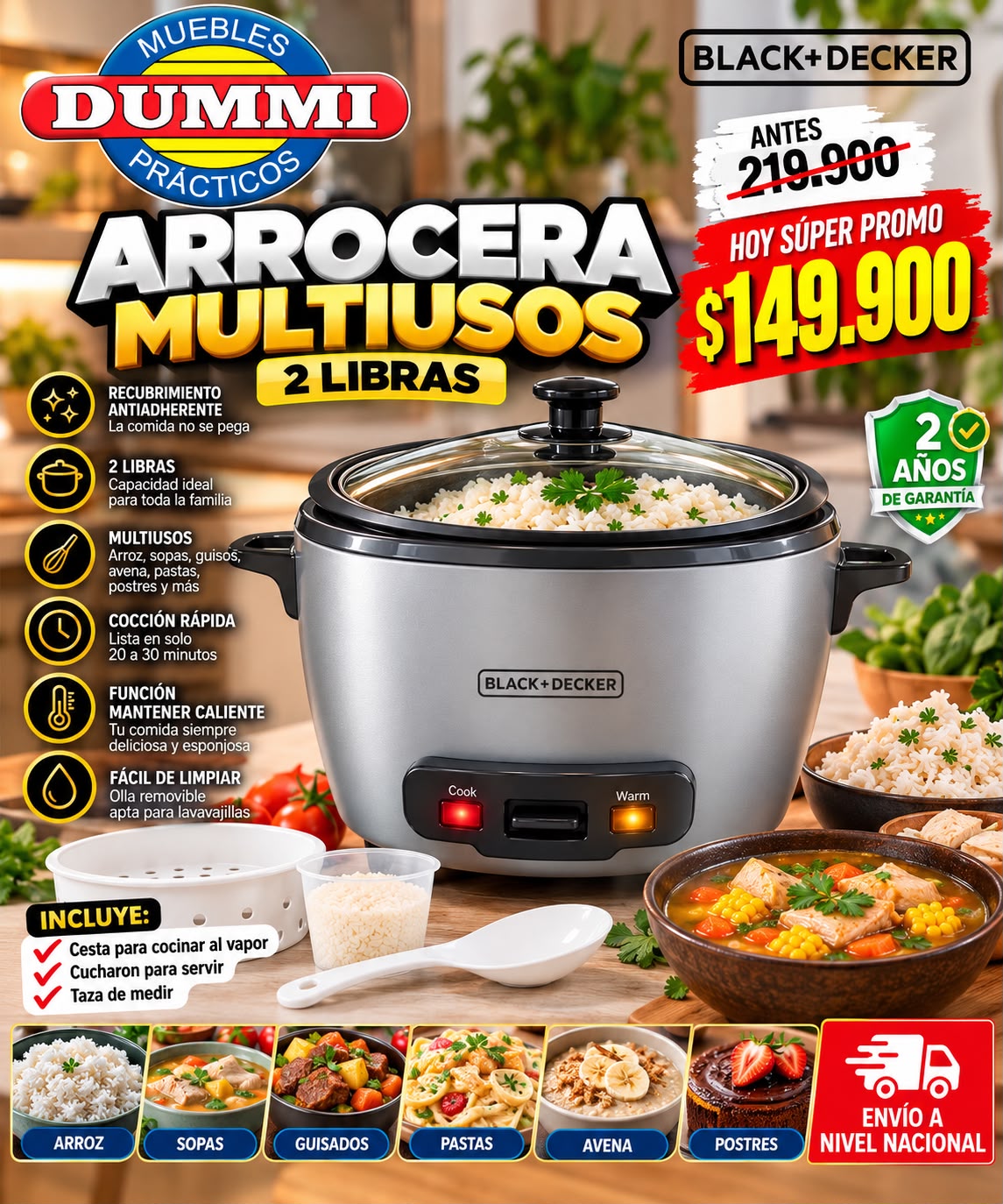 Olla Arrocera Black & Decker 2 Libras