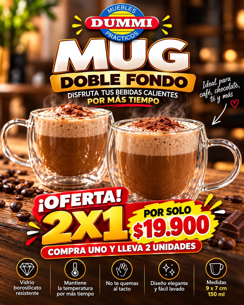 Mug Doble Fondo Oferta 2 x 1