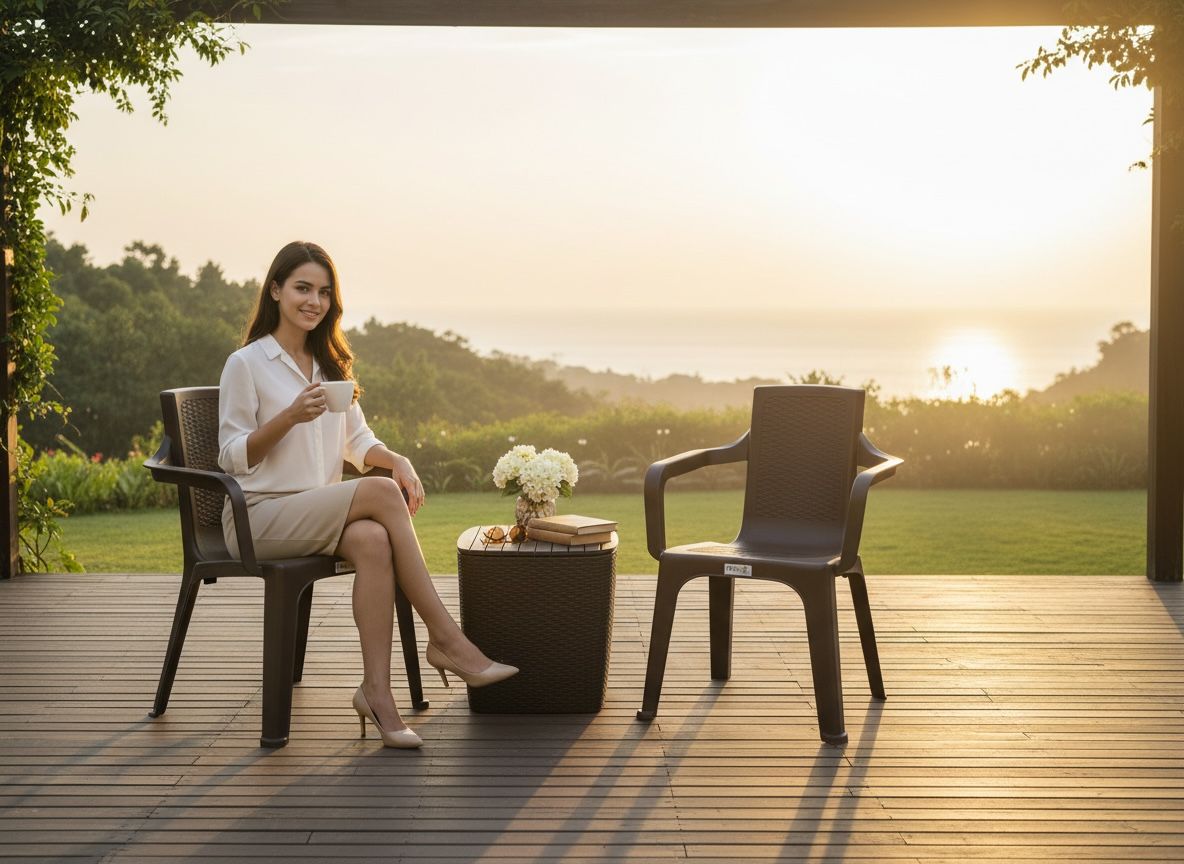 Juego De Balcon o Terraza - 2 SIllas Con Mesa Baul