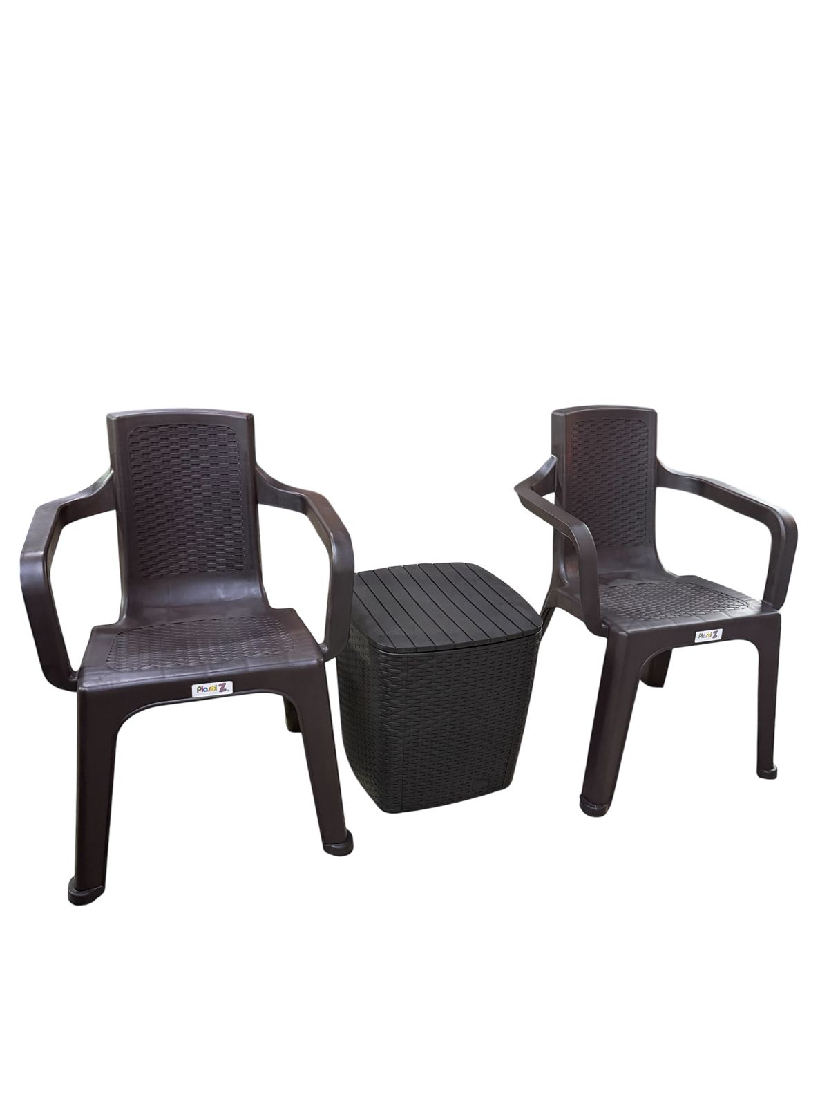 Juego De Balcon o Terraza - 2 SIllas Con Mesa Baul