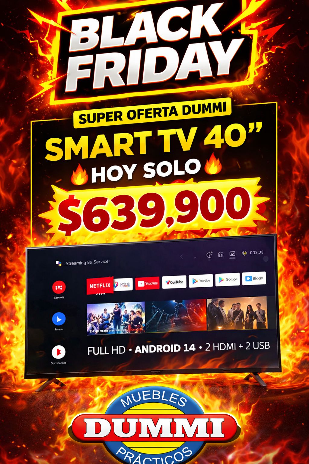 TELEVISOR SMART TV 40”