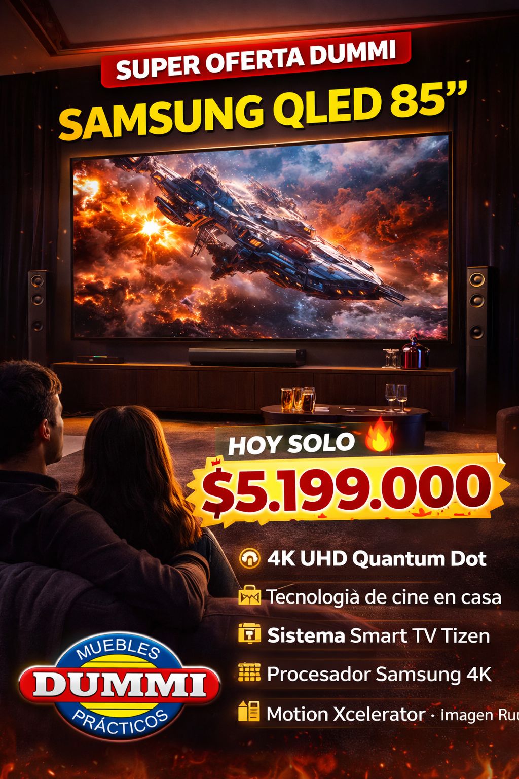 TELEVISOR SAMSUNG QLED 85” 4K