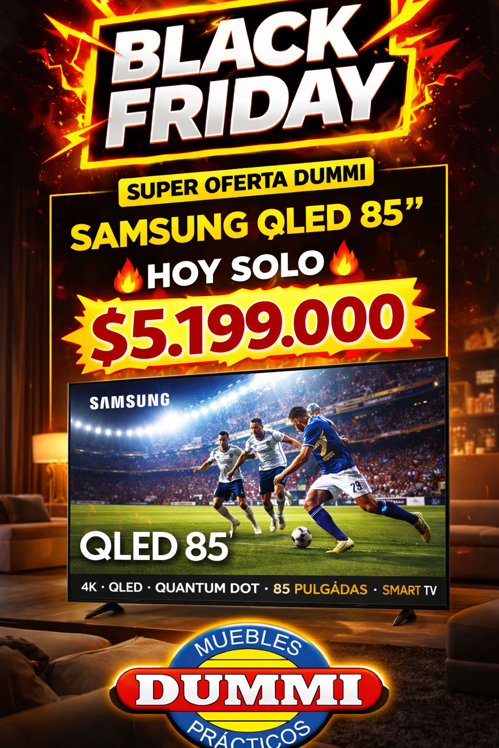 TELEVISOR SAMSUNG QLED 85” 4K