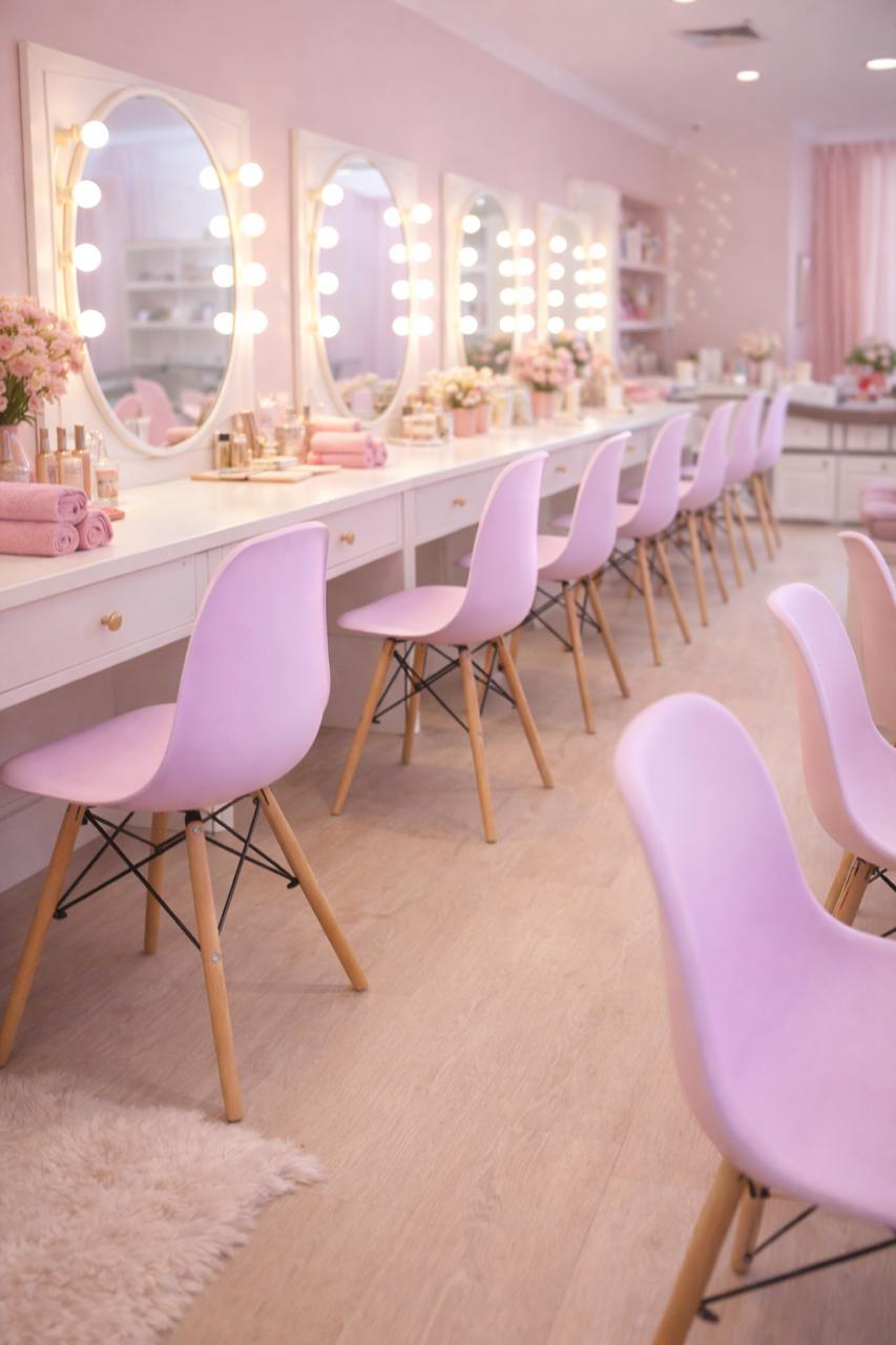 Super Oferta! Silla Eames Patas Madera Rosada