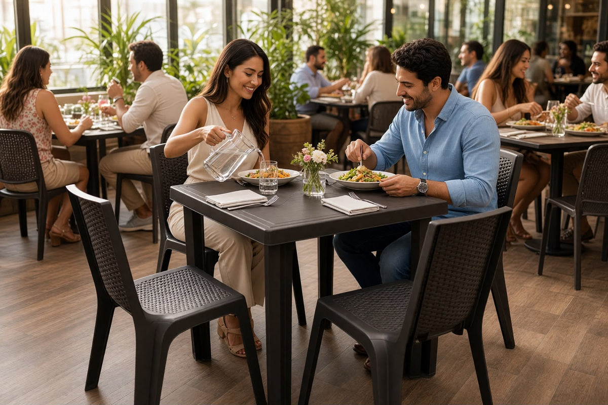 Juego - Comedor Rattan Dummi 4 Sillas Con Mesa