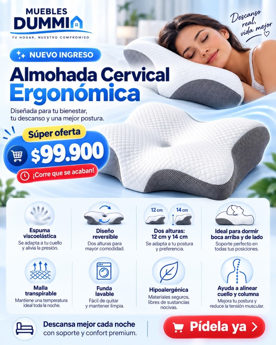 Almohada Cervical Ergonomica - Muebles Dummi