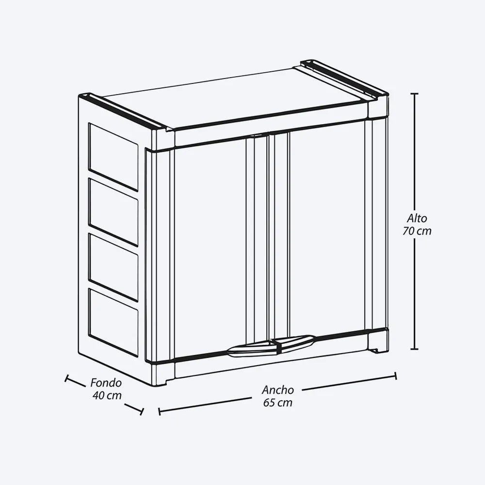 Armario Gabinete Doble Apariencia Rattan - Rimax - Muebles Dummi