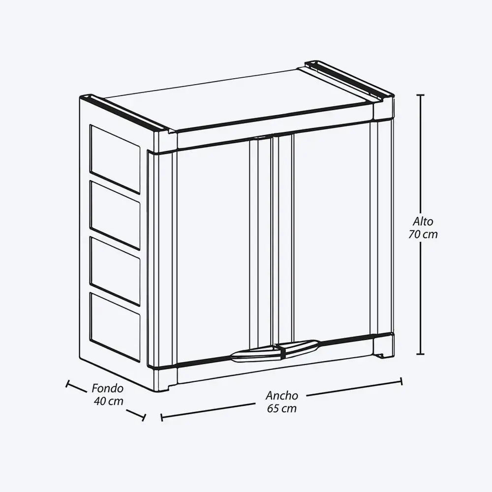 Armario Gabinete Doble Apariencia Rattan - Rimax - Muebles Dummi