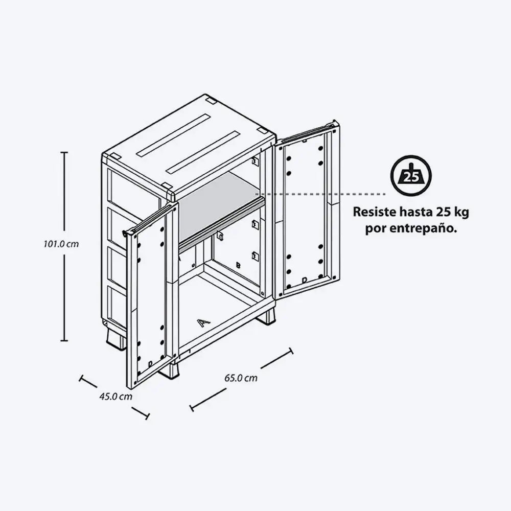 Armario Mediano Apariencia Rattan - Rimax - Muebles Dummi