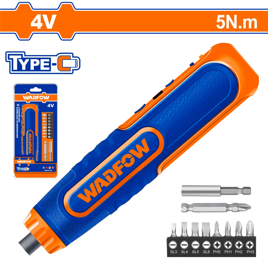 Atornillador 4V M1/4 260Rpm Con Juego 8 Puntas Crv