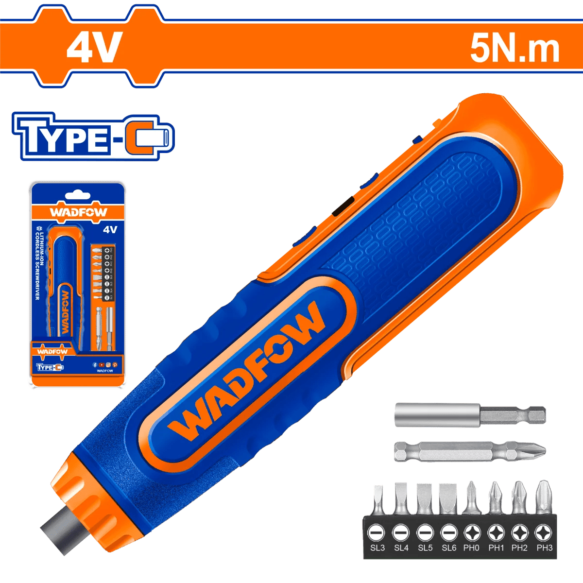 Atornillador 4V M1/4 260Rpm Con Juego 8 Puntas Crv - Muebles Dummi