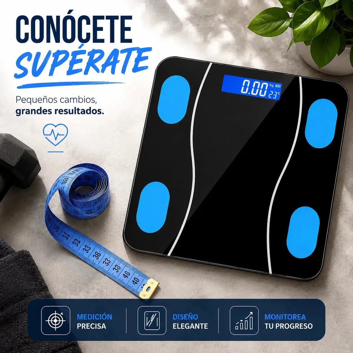 Báscula Inteligente Icm 1 Año Garantía Salud Bienestar Peso - Muebles Dummi