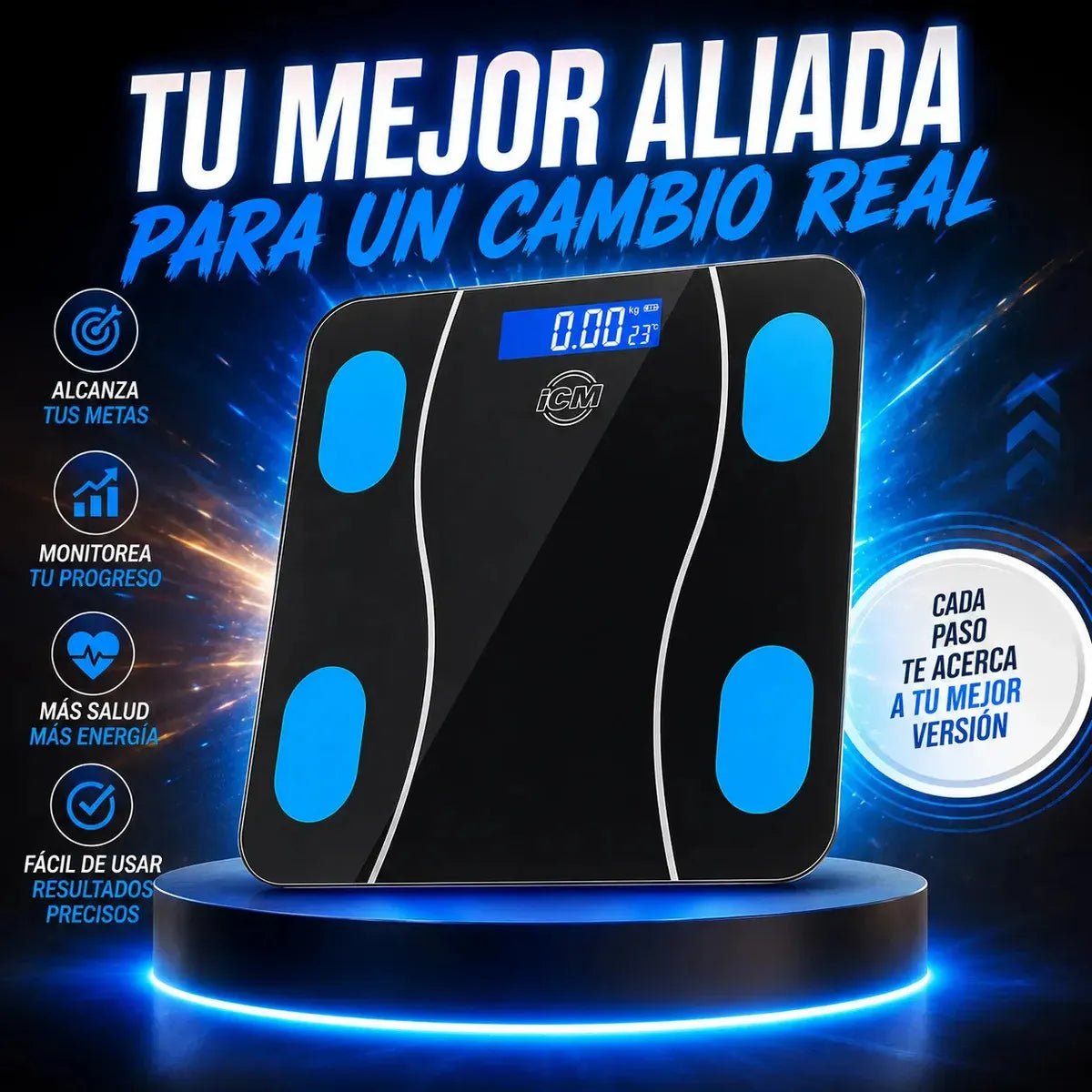 Báscula Inteligente Icm 1 Año Garantía Salud Bienestar Peso - Muebles Dummi
