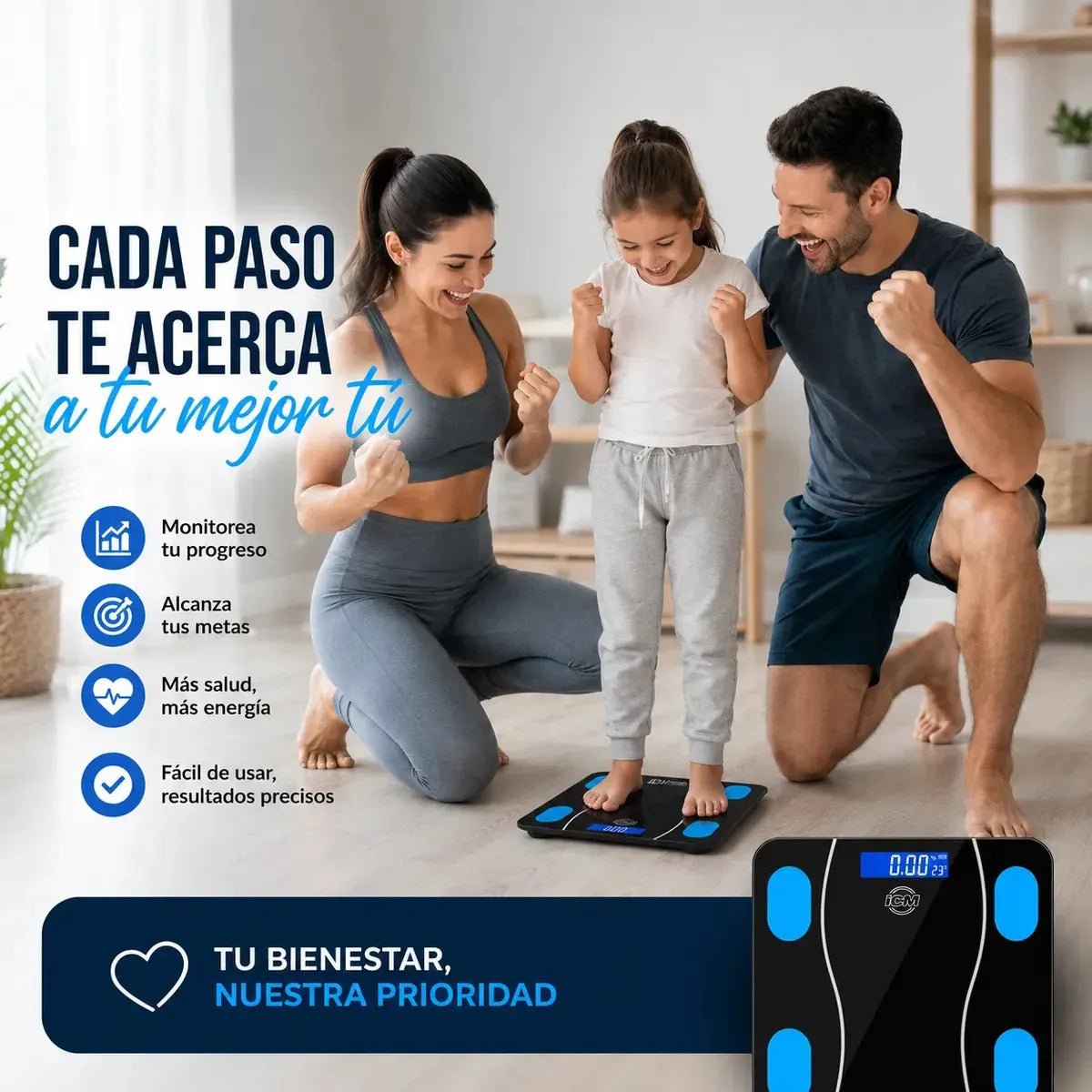 Báscula Inteligente Icm 1 Año Garantía Salud Bienestar Peso - Muebles Dummi