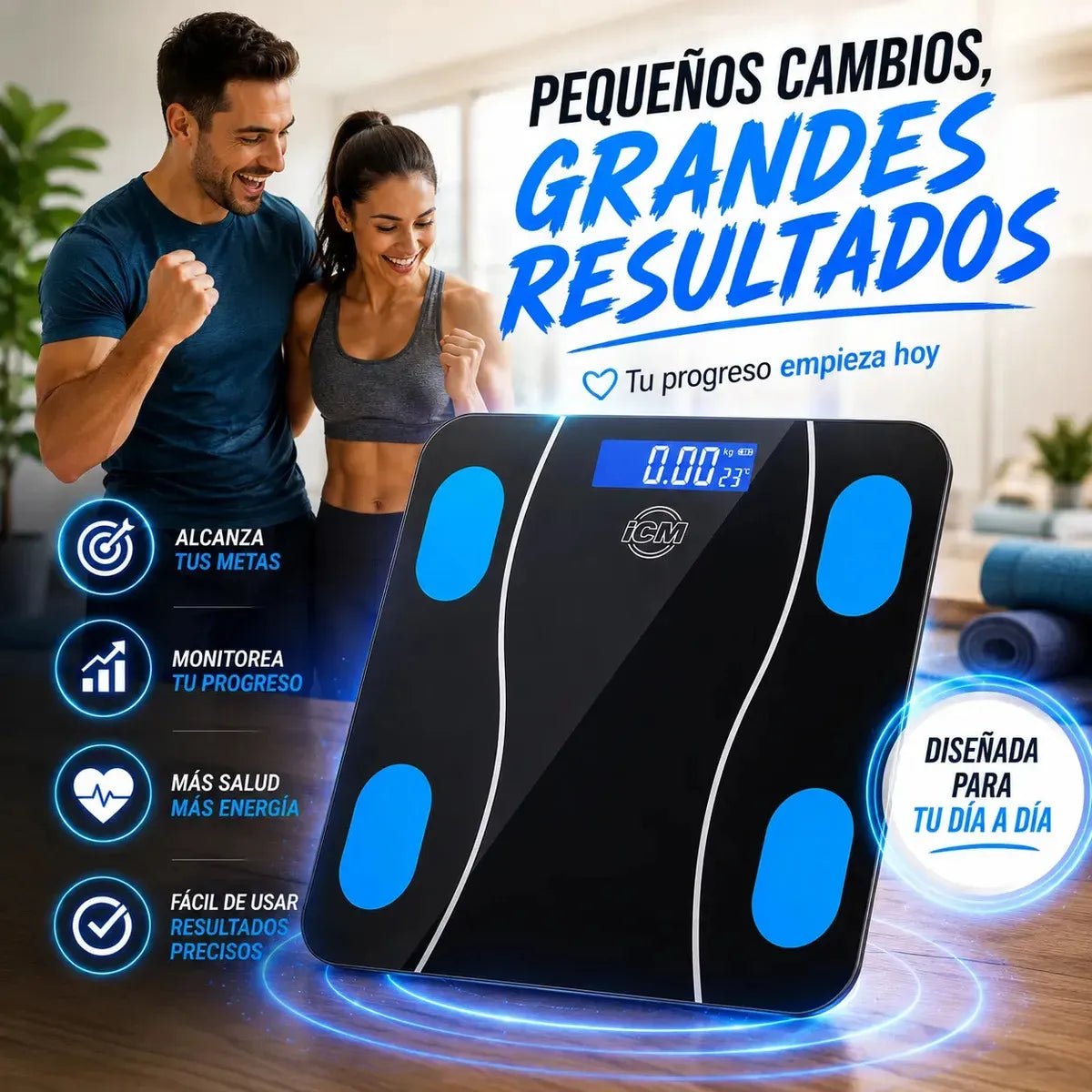 Báscula Inteligente Icm 1 Año Garantía Salud Bienestar Peso - Muebles Dummi