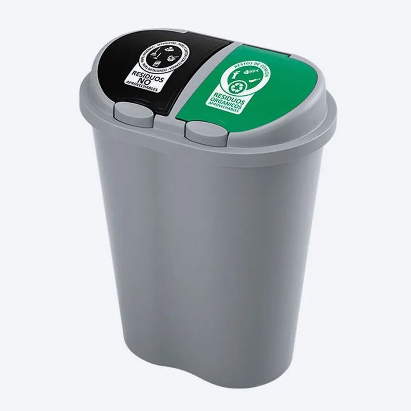 Basurero Manejo De Residuos 50 Litros Doble - Rimax - Muebles Dummi