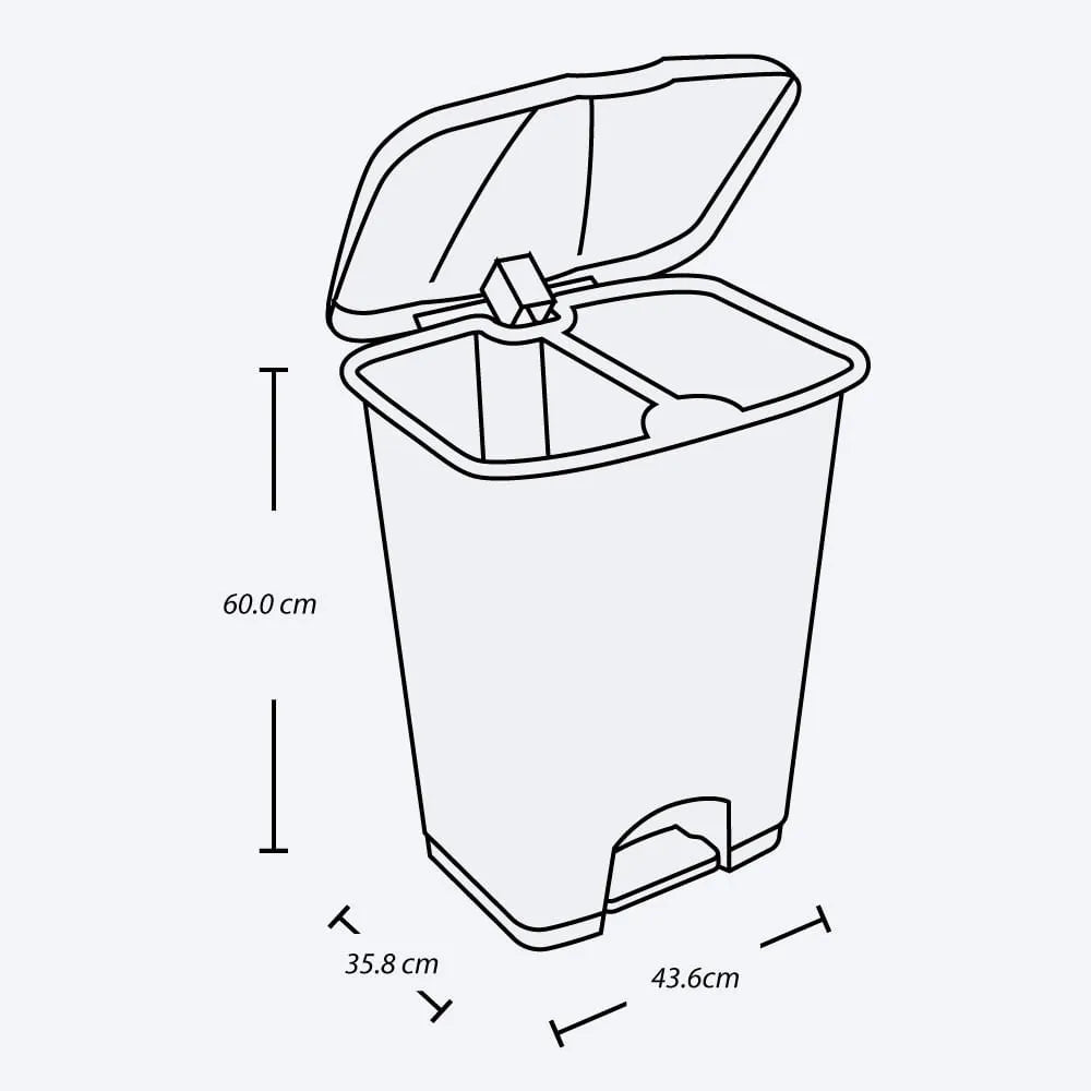Basurero Pedal Doble 60 Litros - Rimax - Muebles Dummi