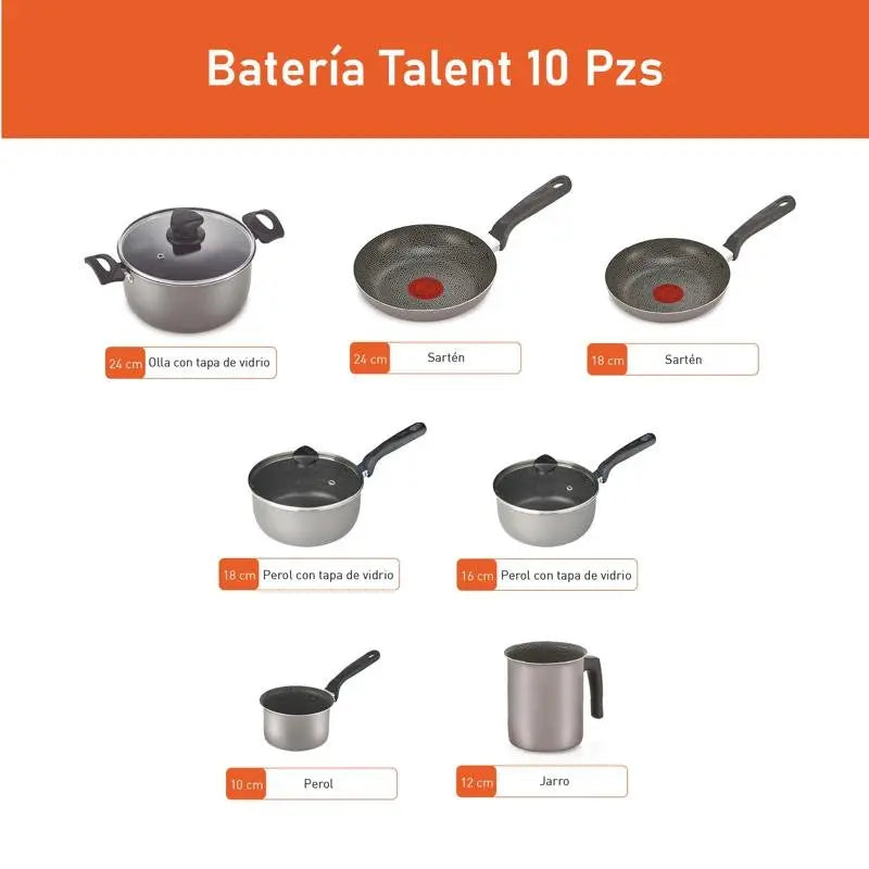 Batería de Cocina IMUSA Talent 10 Piezas Antiadherente - Muebles Dummi