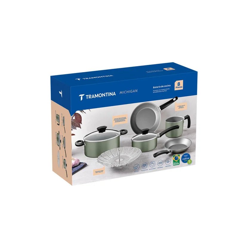 Batería de Cocina Tramontina 8 Piezas Michigan - Muebles Dummi
