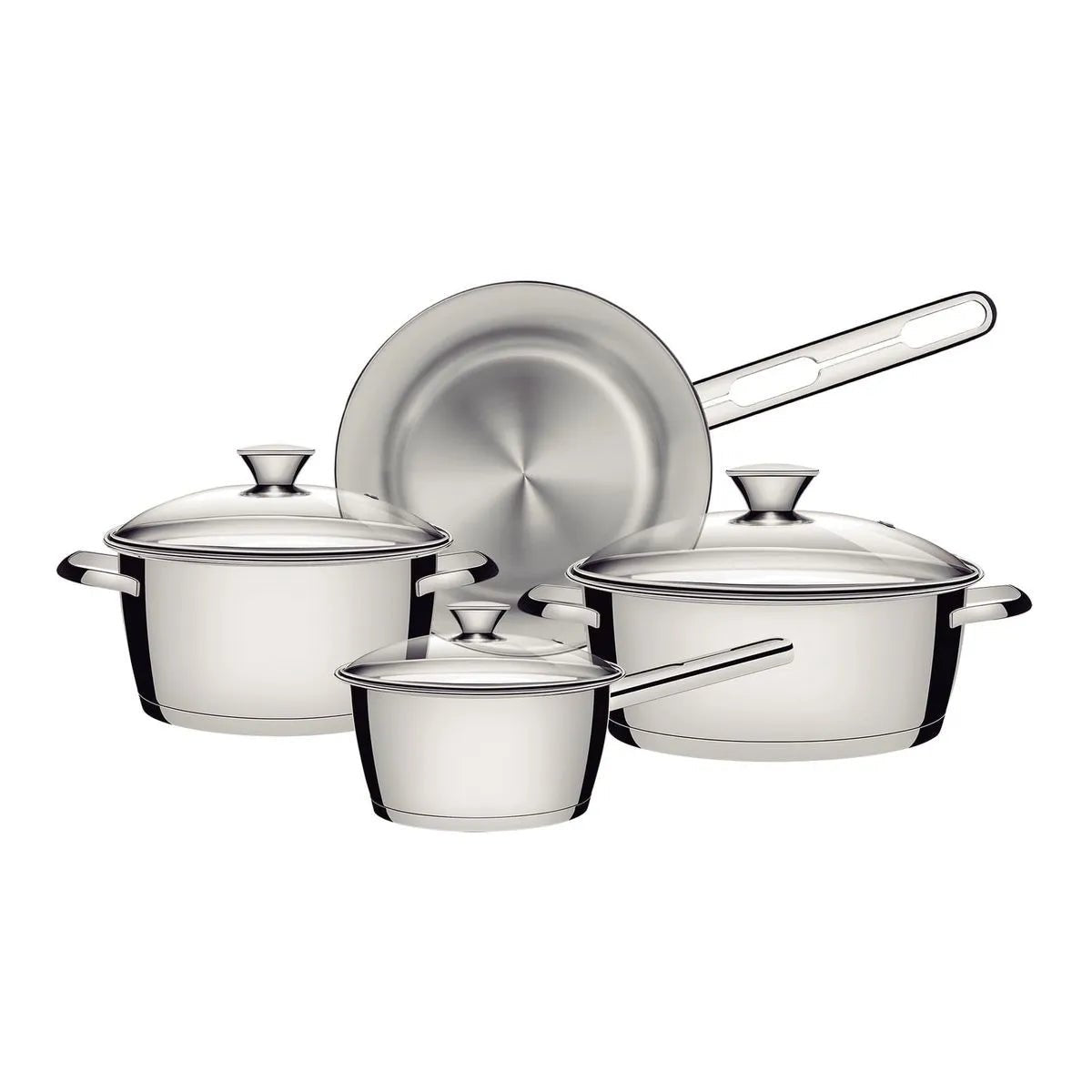 Batería de Cocina Tramontina Allegra Acero Inoxidable 4 Piezas - Muebles Dummi