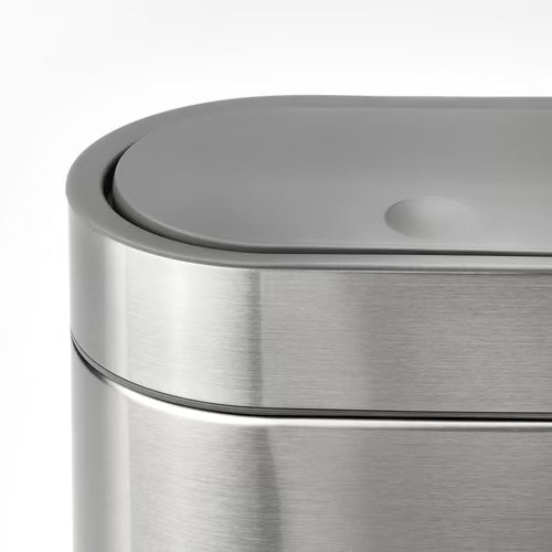 Caneca de Basura Con Tapa a Presión, Acero inoxidable, 4 Litros - Pared