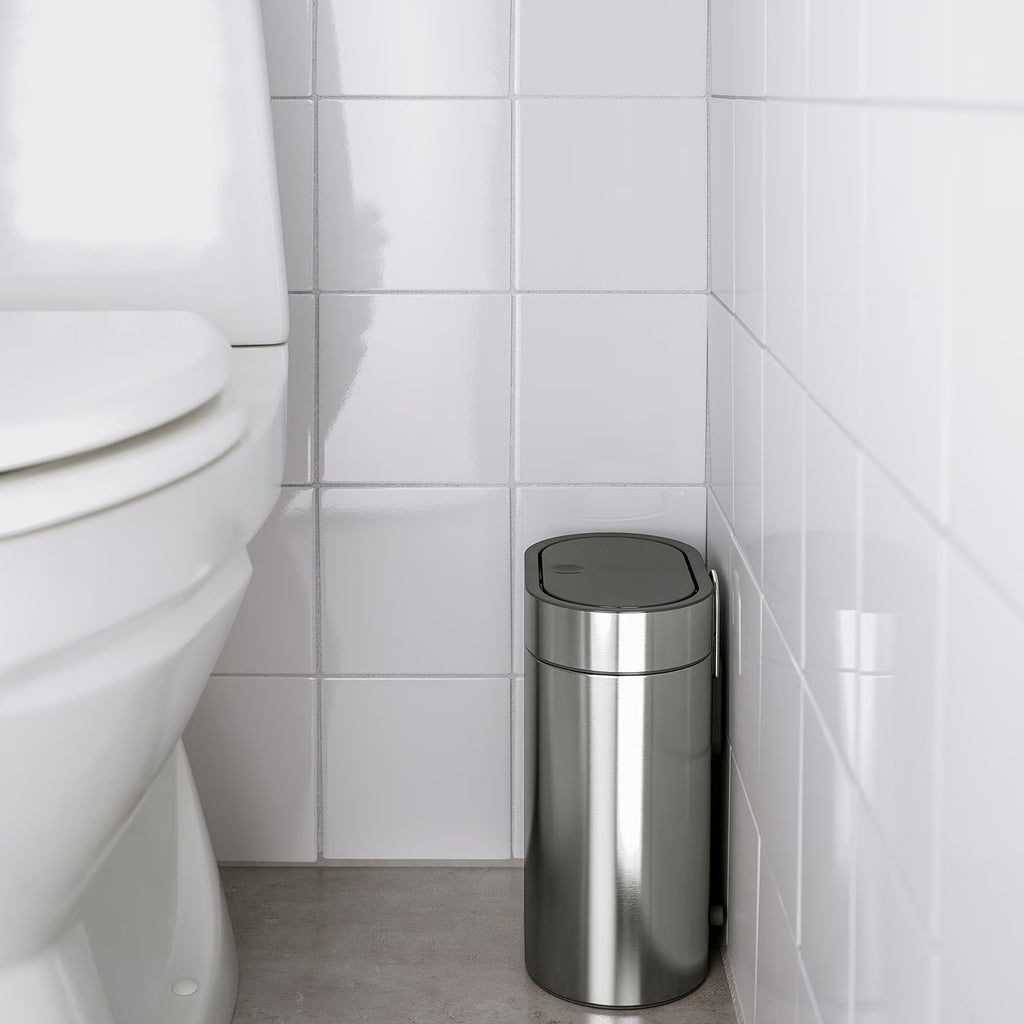 Caneca de Basura Con Tapa a Presión, Acero inoxidable, 4 Litros - Pared
