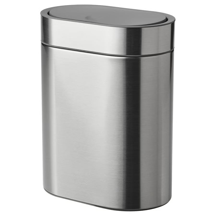 Caneca de Basura Con Tapa a Presión, Acero inoxidable, 4 Litros - Pared