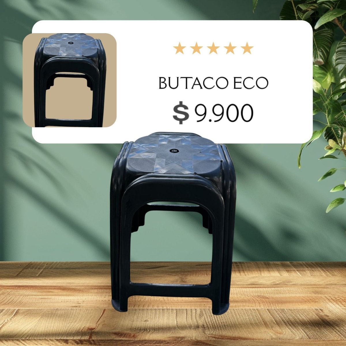 Butaco Económico - Negro - Muebles Dummi