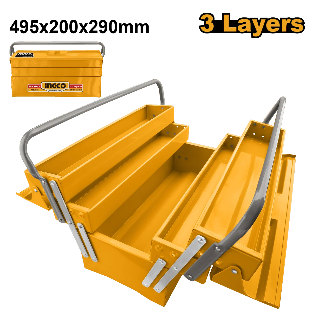 Caja De Herramientas Cantilever 495x200x290mm Ingco
