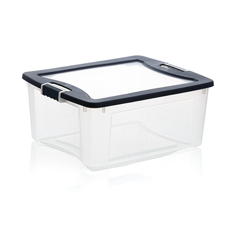 Caja Organizadora Plástica Clarity con Tapa 51 litros Transparente Wenco - Muebles Dummi