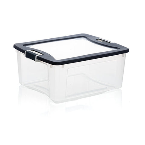 Caja Organizadora Plástica Clarity con Tapa 51 litros Transparente Wenco - Muebles Dummi