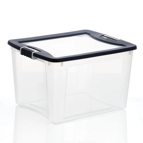 Caja Organizadora Plástica Clarity con Tapa 71 litros Transparente Wenco - Muebles Dummi