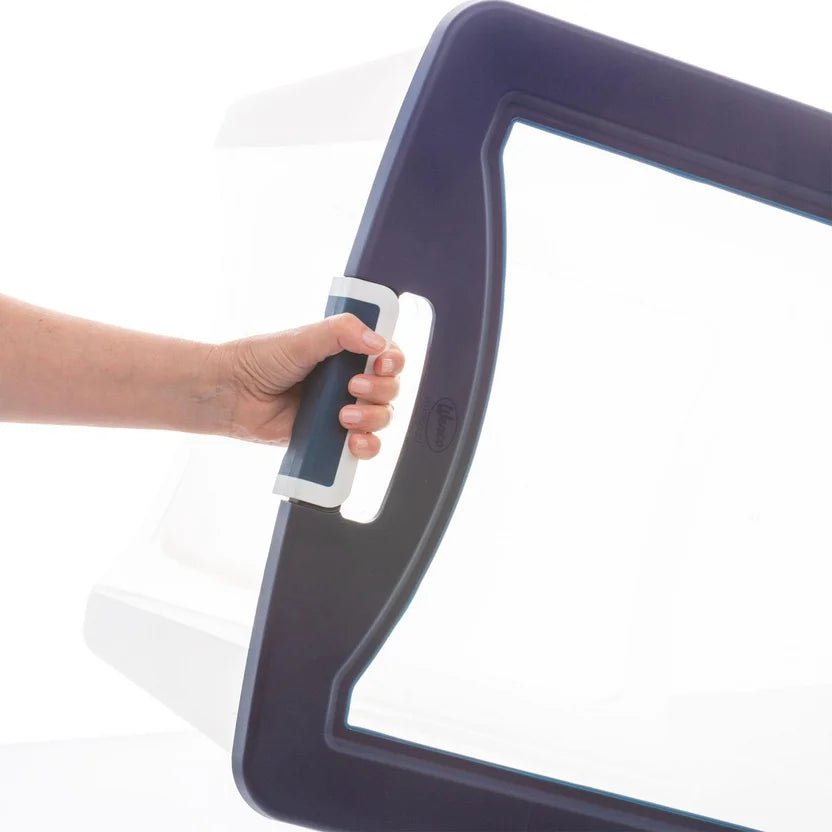 Caja Organizadora Plástica Clarity con Tapa 91 litros Transparente Wenco - Muebles Dummi