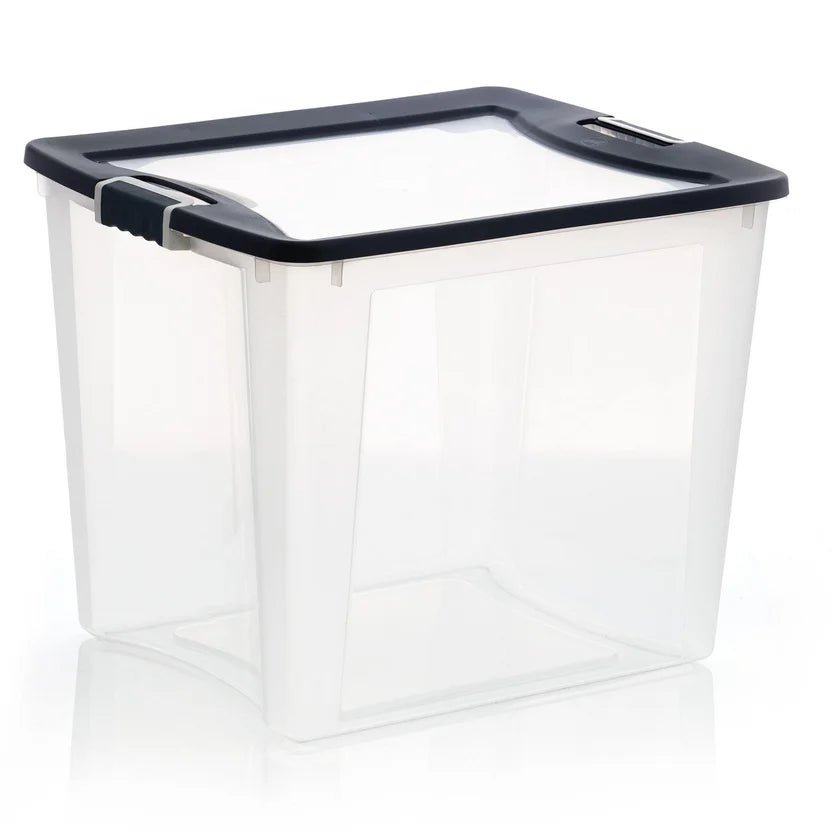 Caja Organizadora Plástica Clarity con Tapa 91 litros Transparente Wenco - Muebles Dummi