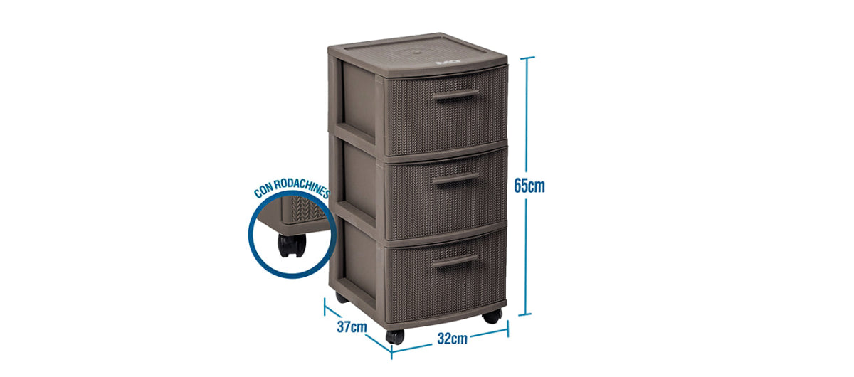 Cajonero Crochet 3 Niveles - MQ - Muebles Dummi