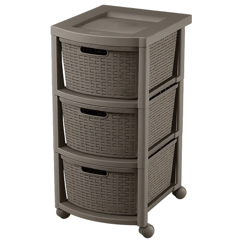 Cajonero Rattan Shia 3 Gavetas - Rimax - Muebles Dummi