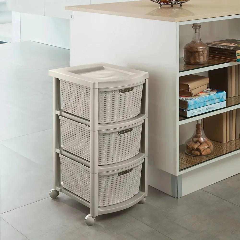 Cajonero Rattan Shia 3 Gavetas - Rimax - Muebles Dummi