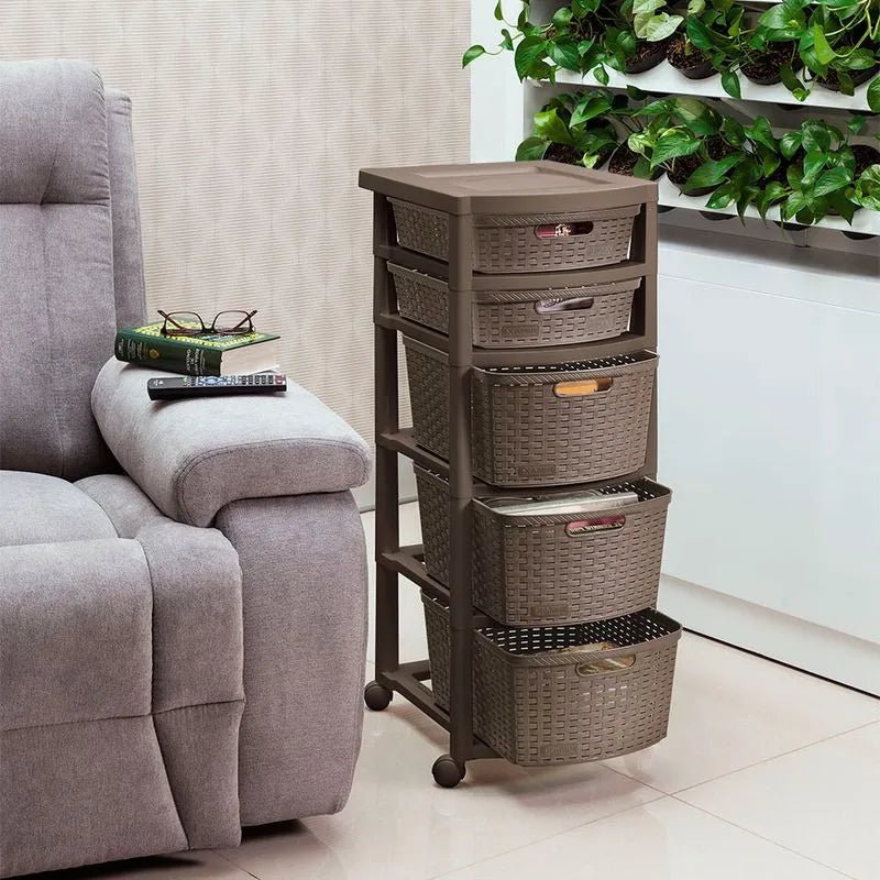 Cajonero Rattan Shia 5 Gavetas - Rimax - Muebles Dummi